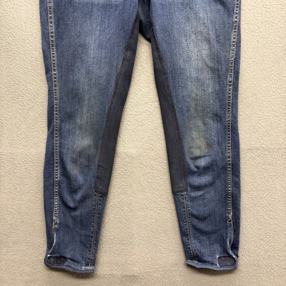 Goode Rider Blue Denim Full Seat Equestrian Riding Breeches Women Size 34R - Picture 3 of 15